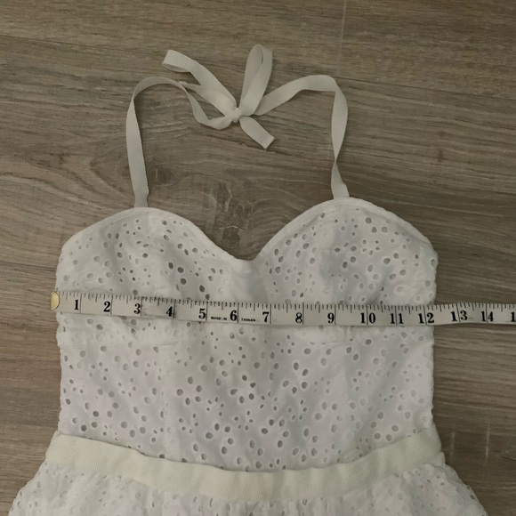 Talula White Eyelet Babydoll Fit & Flare Mini Sundress Dainty Feminine Peasant - Picture 6 of 16